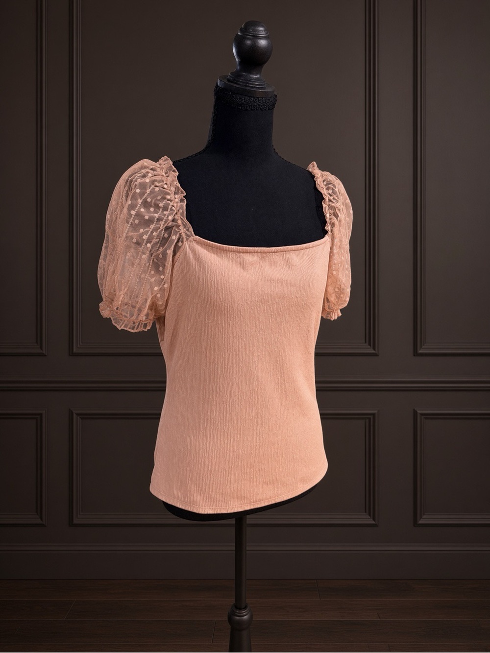 E & M Square-Neck Top – Blush – Size L